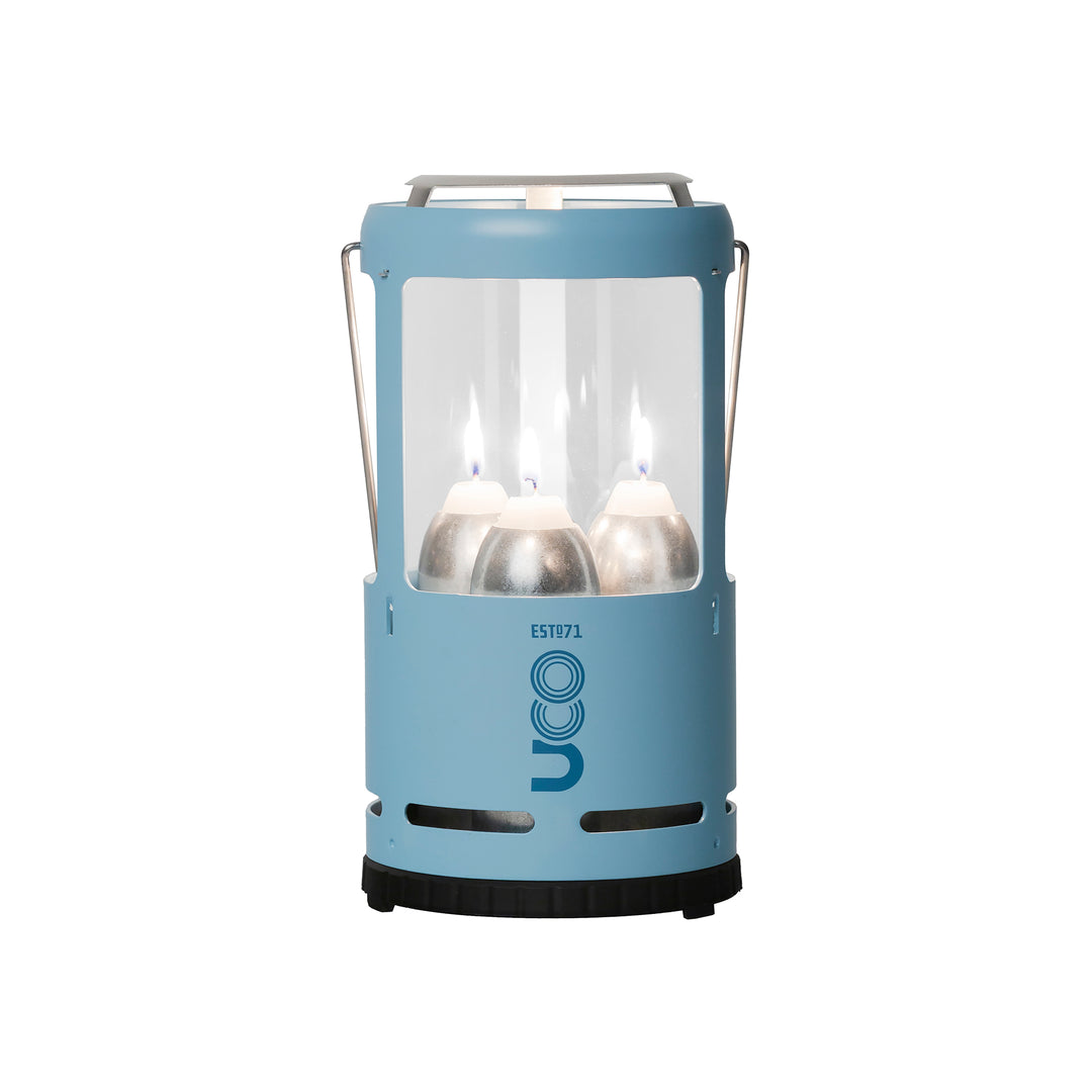 UCO Candlelier Candle Lantern – Triple Candle Emergency Light for Camping & Power Outages_UCO Glacier Blue Candlelier Candle Lantern