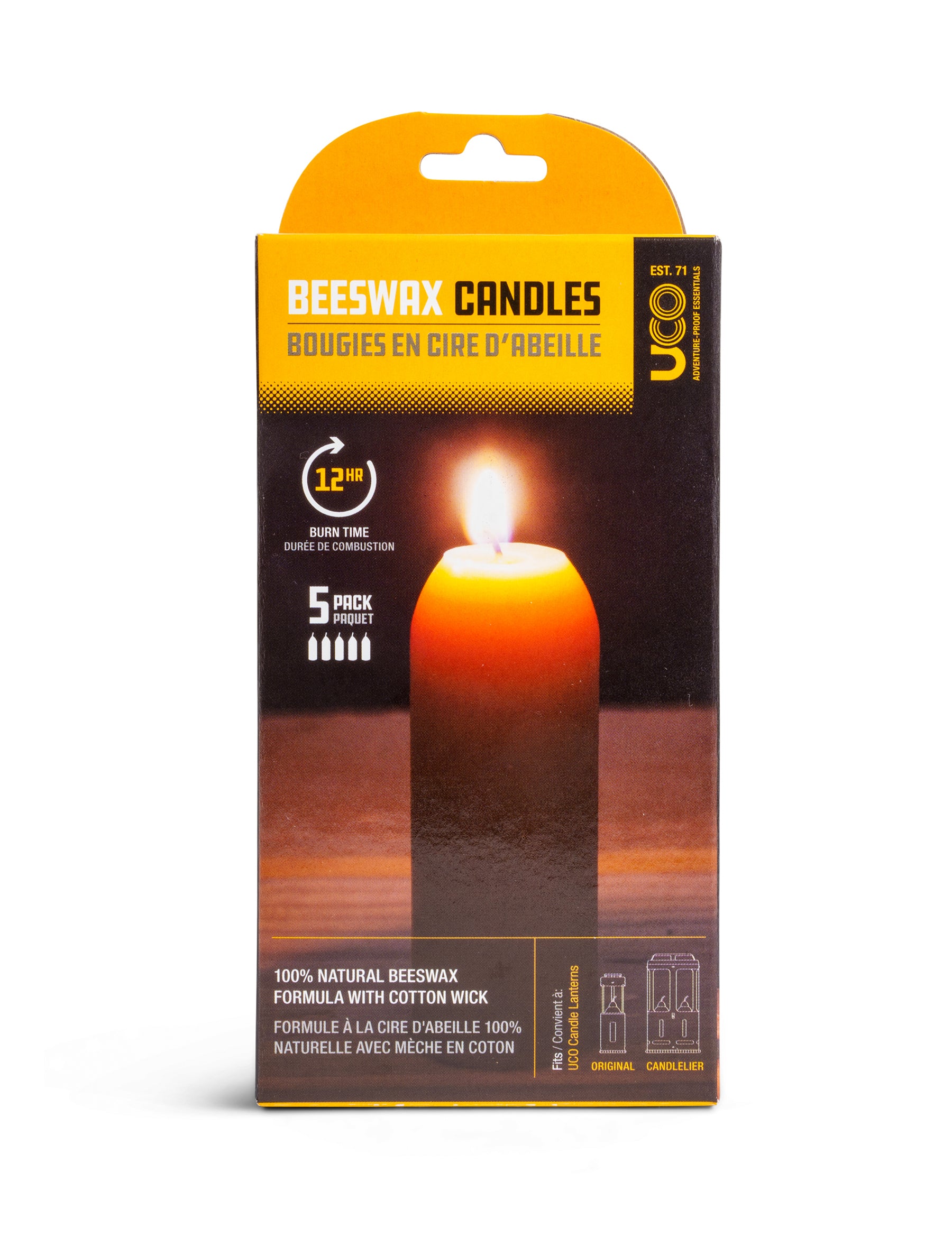 12-Hour Beeswax Candles, 5-Pack