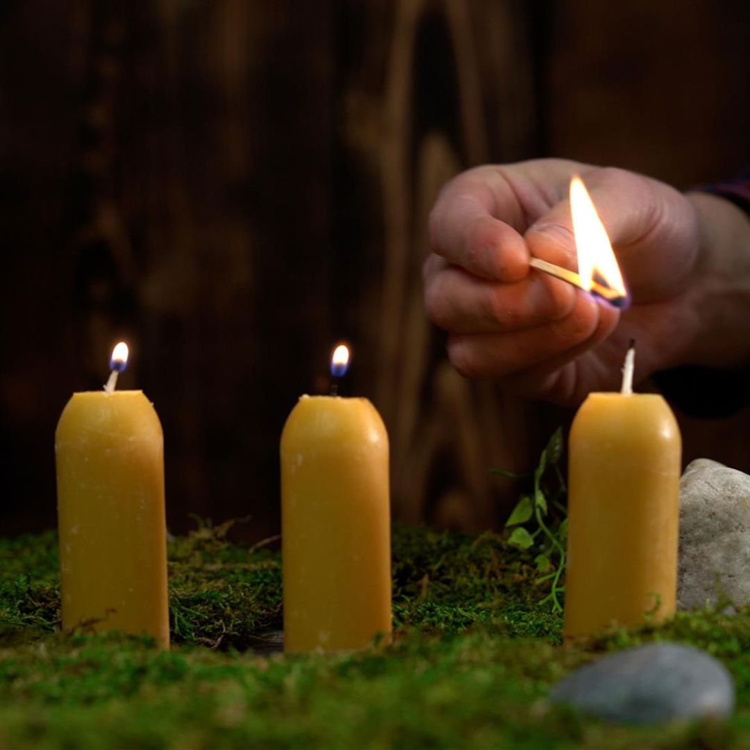 Beeswax candles for camping, prepping, and sustainable living