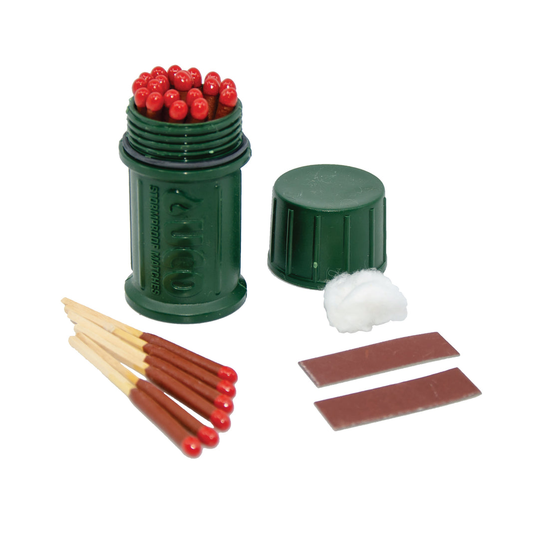 UCO Hurricane Match Kit with waterproof case and 25 windproof matches for emergency preparedness
