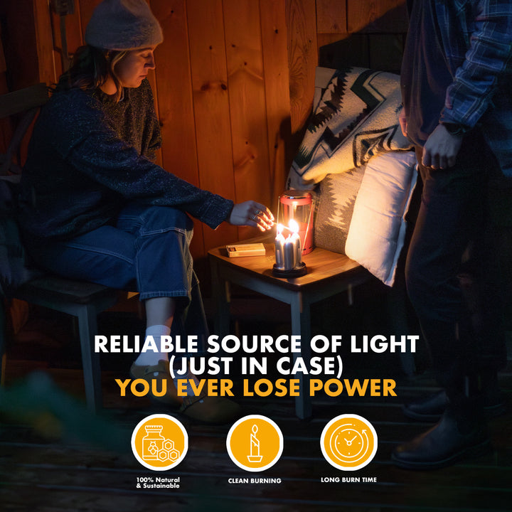 Natural candles for camping, storms, and off-grid use