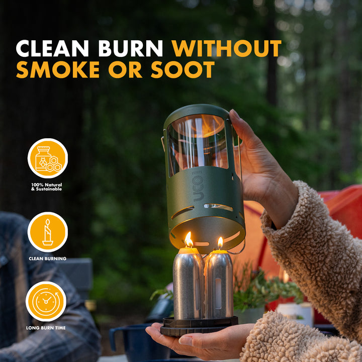 Long-burning camping candle compatible with UCO lanterns