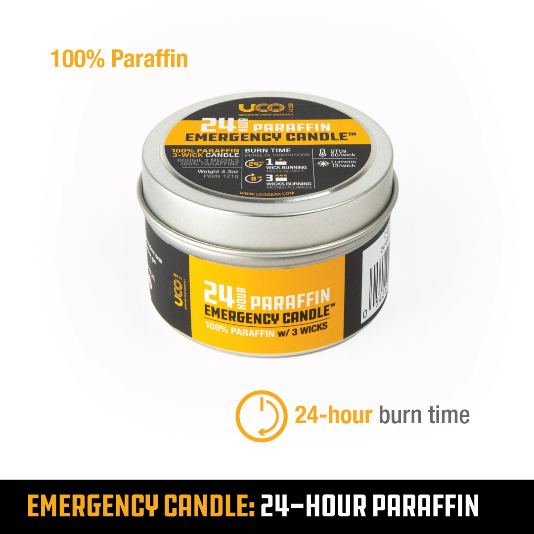 24-HR EMERGENCY CANDLE, PARAFFIN
