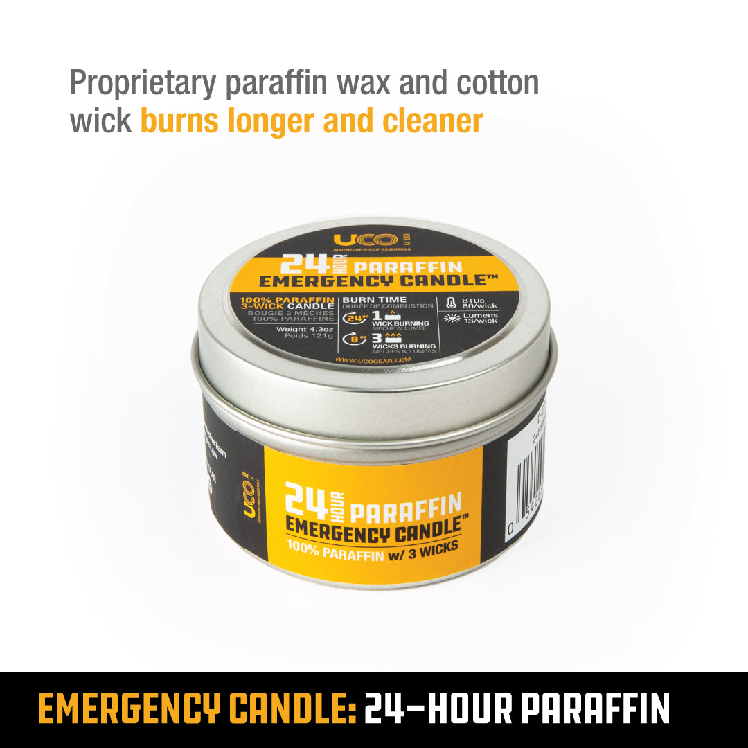 24-HR EMERGENCY CANDLE, PARAFFIN