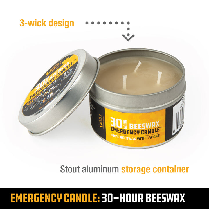 30-HR EMERGENCY CANDLE, BEESWAX