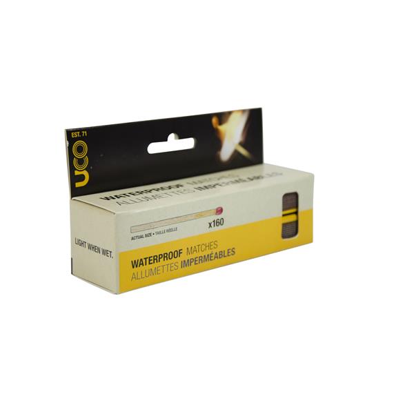 UCO Waterproof Matches 160-pack with 4 water-resistant boxes for outdoor survival
