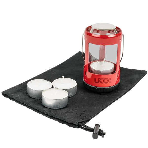Lightweight UCO Mini Candle Lantern with tealight candle for hiking and survival