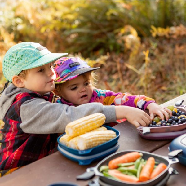 Recycled UCO mess kit with plate, bowl, and spork for scouts and outdoor cooking