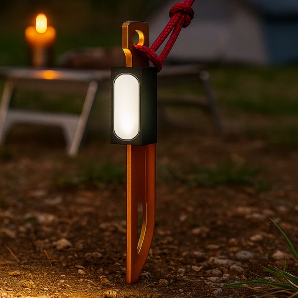 metal tent stake uco stakelight with strobe mode and flashlight