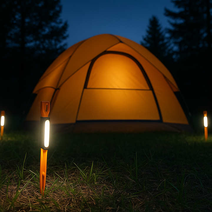 waterproof tent stake with removable led for campsite lighting