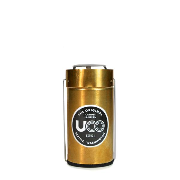 UCO Candle Lantern, Brass collapsible outdoor light with long-burning 12-hour candle
