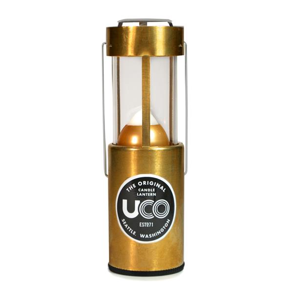 UCO Candle Lantern, Brass with 12-hour candle for emergency lighting and camping gear