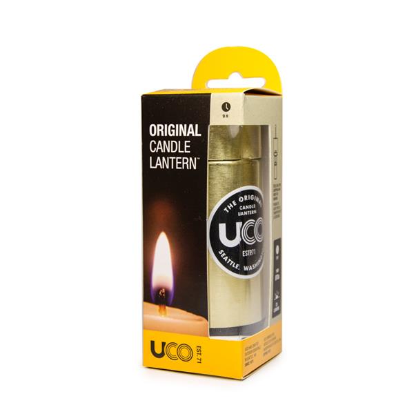 UCO Candle Lantern, Brass with 12-hour emergency candle for prepping and power outages