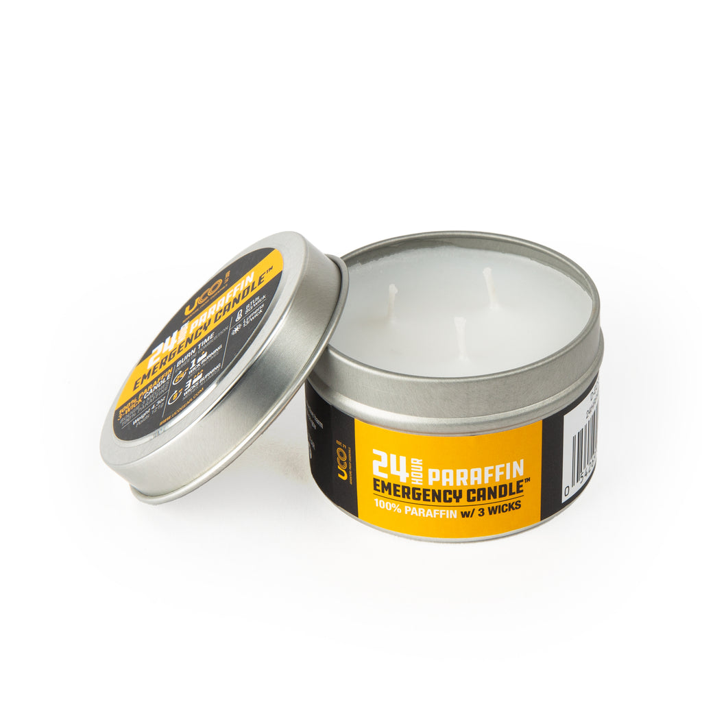 Candela Di Emergenza Paraffina 24 Ore - 3 Stoppini, Contenitore In Alluminio Per Sopravvivenza E Outdoor - Foto 12