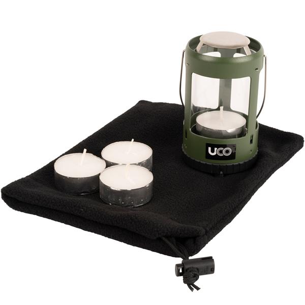 UCO Mini Candle Lantern Kit emergency gear with 4 tealight candles included_ forest green mini candle lantern kit by UCO