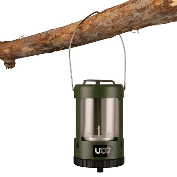 UCO Mini Candle Lantern with vented twist-lock base and tealight candle